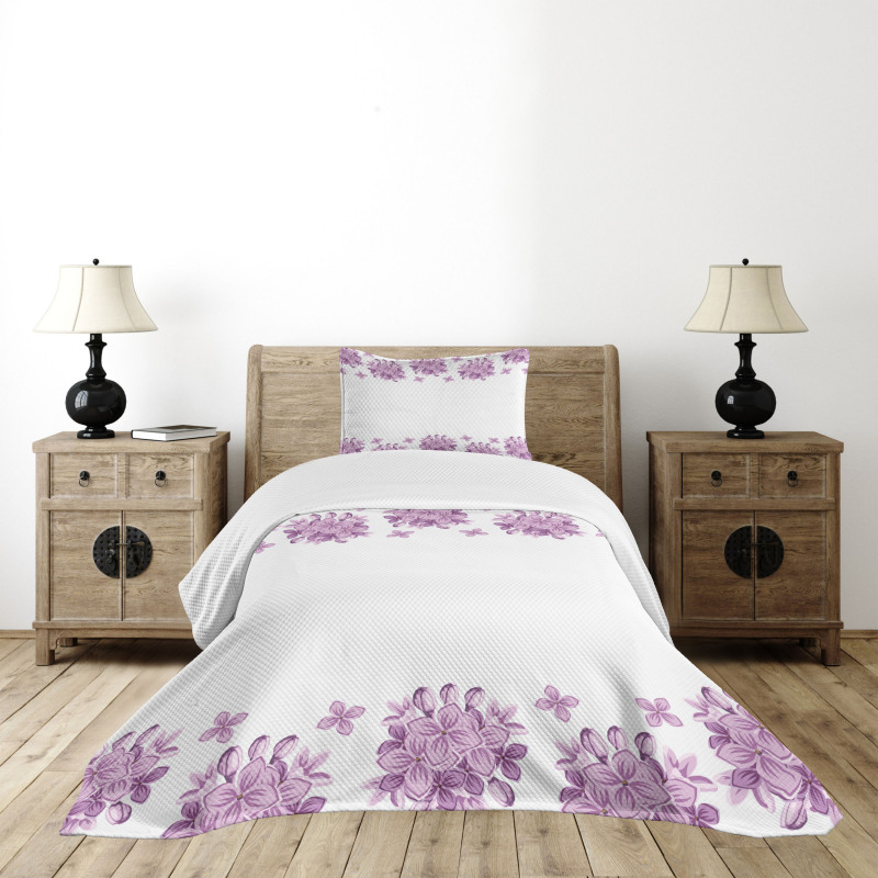 Romantic Lilac Garden Bedspread Set