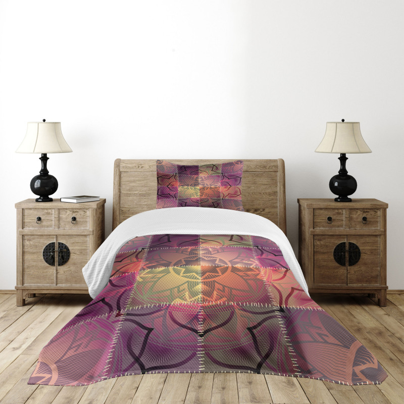 Modern Mandala Motif Bedspread Set