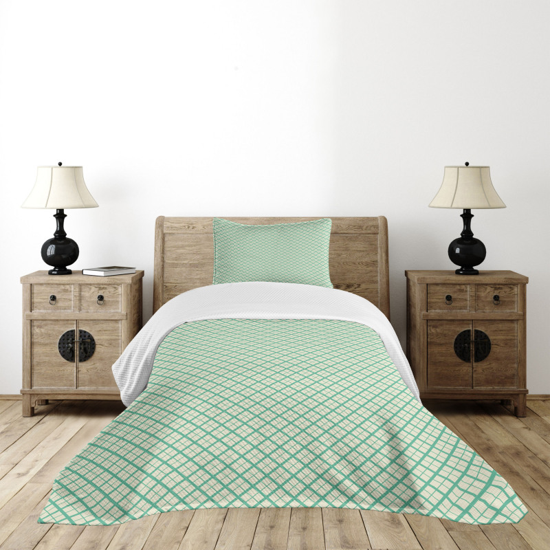 Checked Pattern Lines Bedspread Set