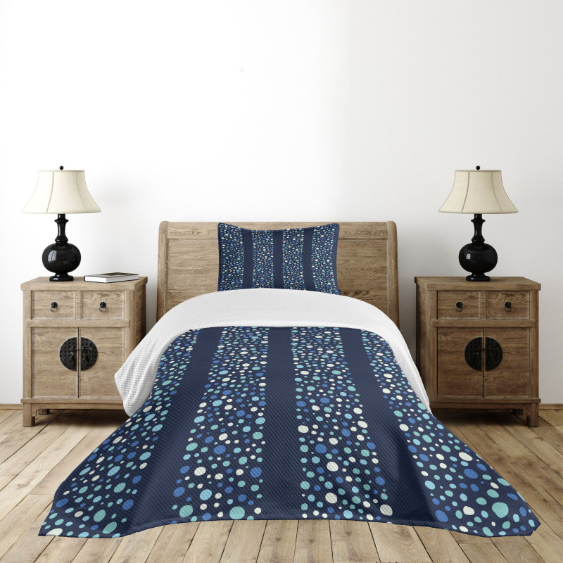 Dots Circles Striped Bedspread Set