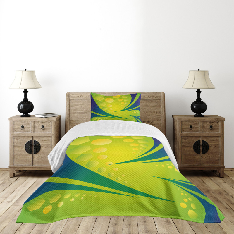 Geometric Green Blue Art Bedspread Set
