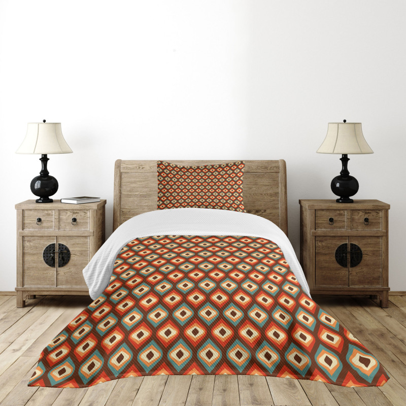 Unusual Vibrant Shapes Bedspread Set