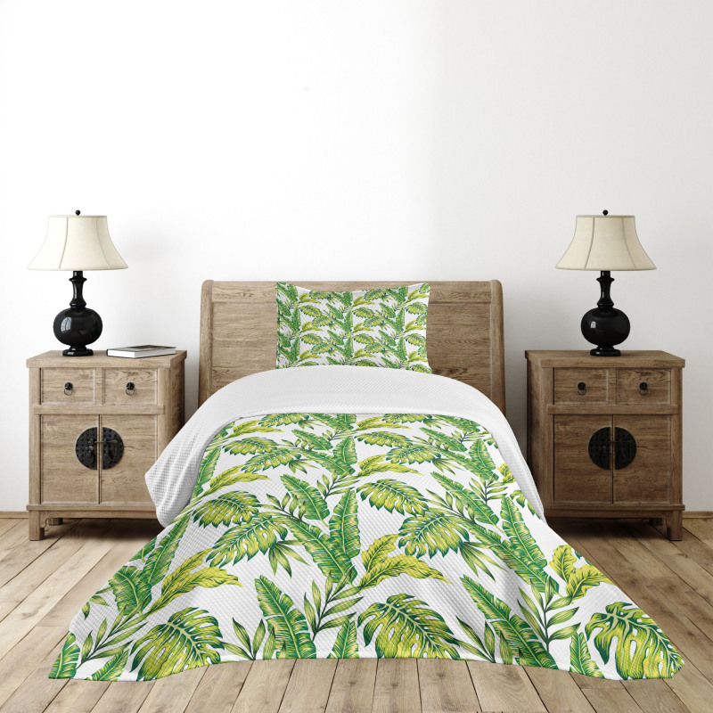 Bamboo Palms Foliage Bedspread Set
