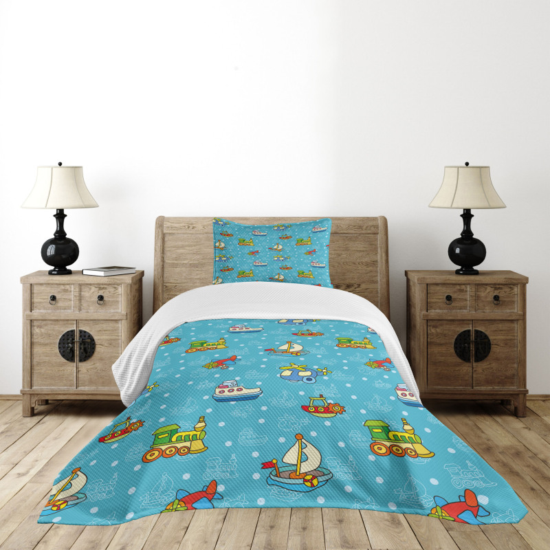 Cartoon Style Toy Bedspread Set