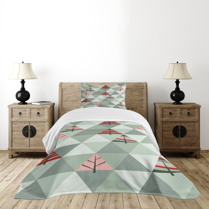 Illustration of Triangles Bedspread Set