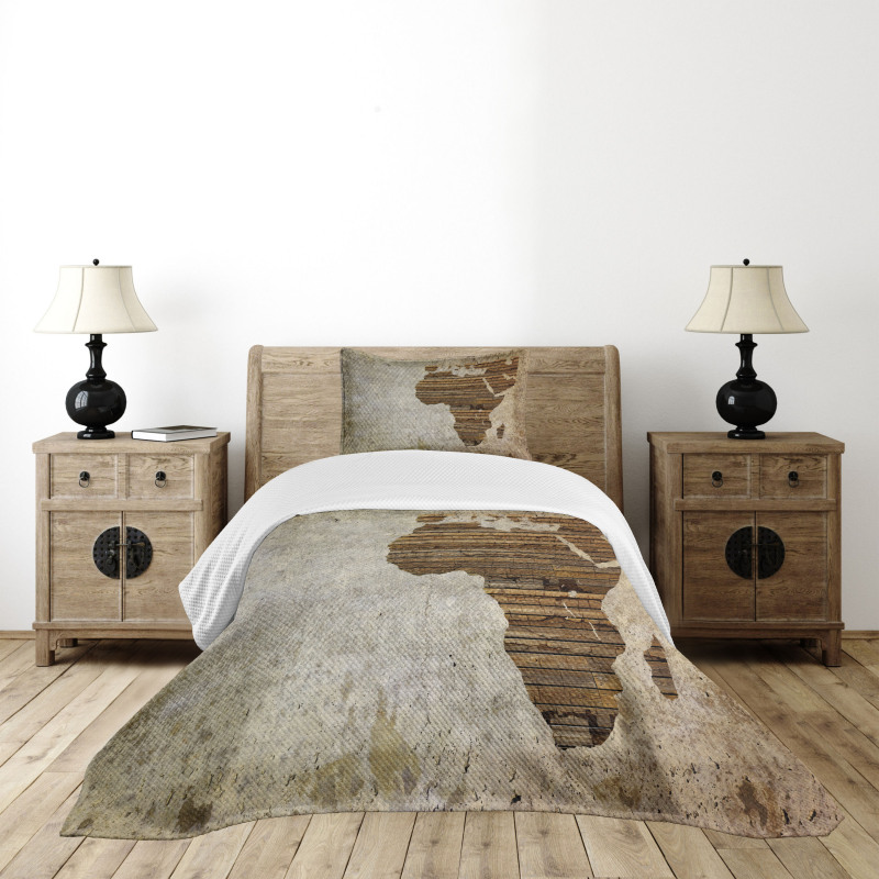 Wooden Plank Map Bedspread Set