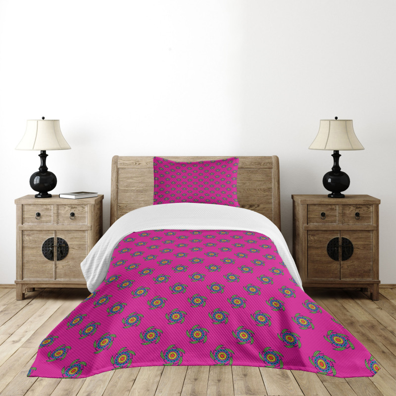 Windmill Seem Flowers Bedspread Set