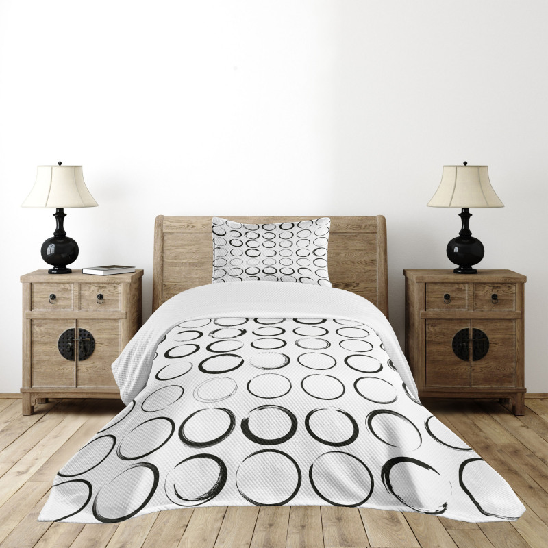 Circle Brush Stroke Bedspread Set