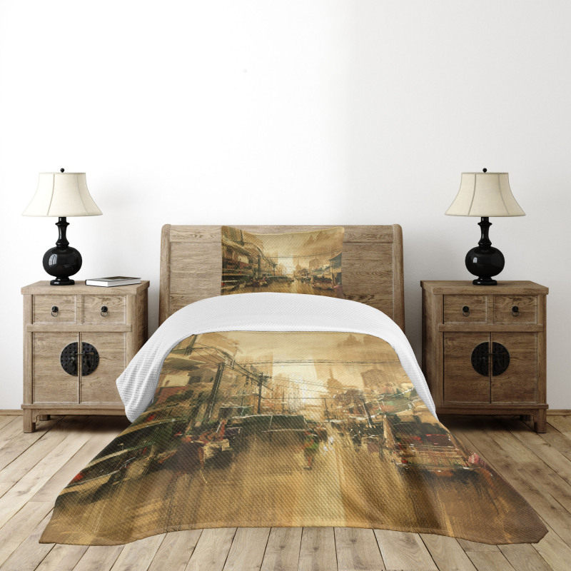 City Street View Bedspread Set