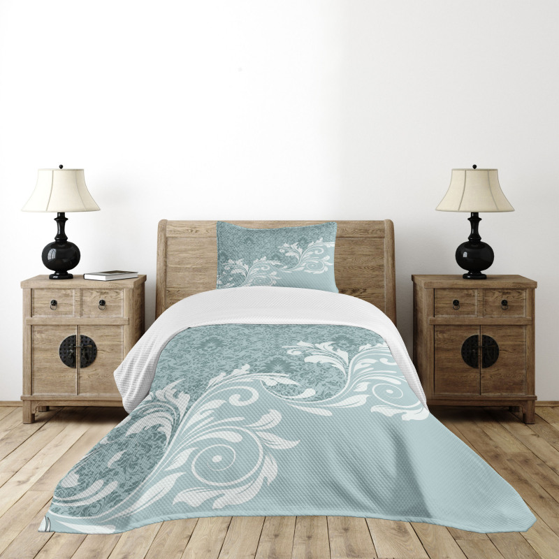 Retro Floral Ivy Swirls Bedspread Set