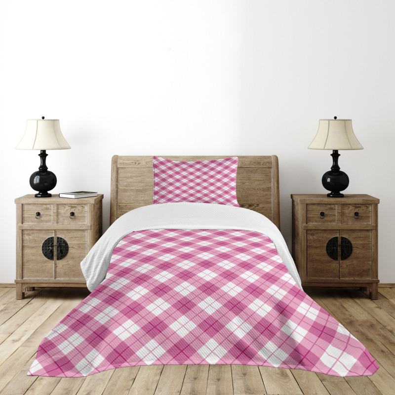 Diagonal Pastel Color Bedspread Set