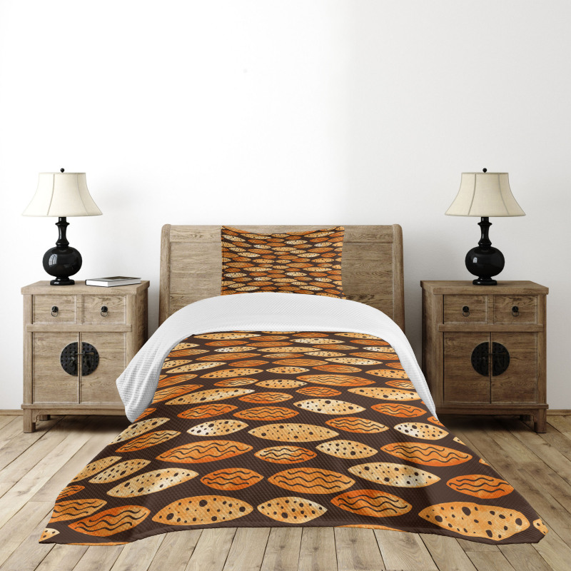 Spots Waves Elliptic Bedspread Set