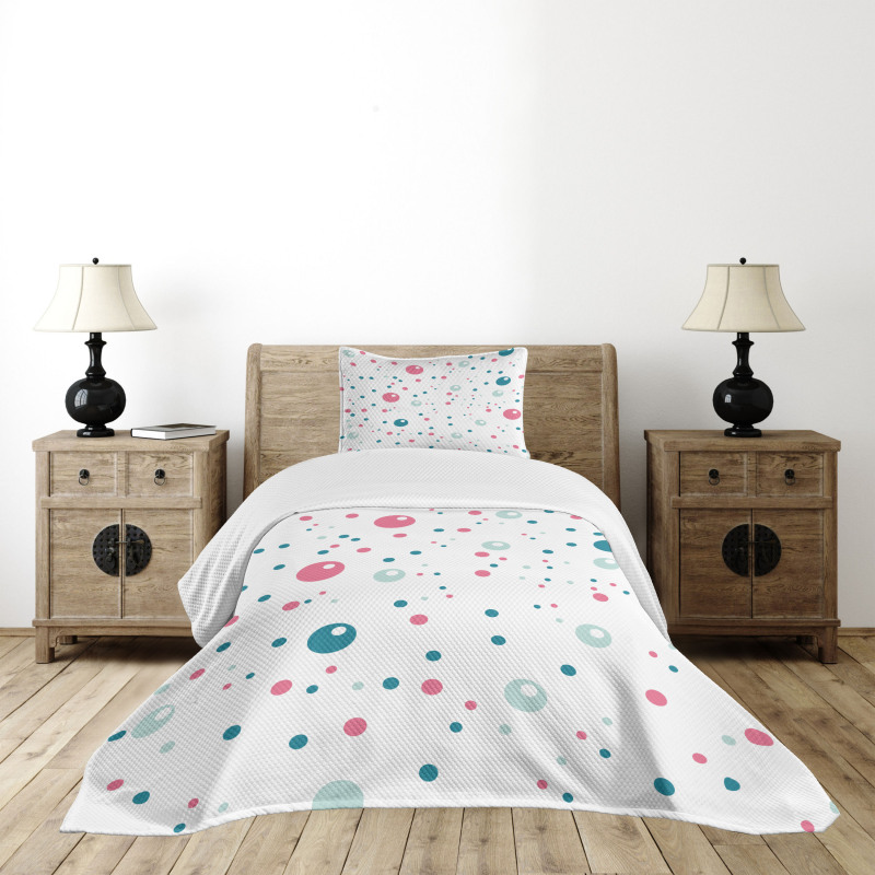 Pastel Color Polka Dots Bedspread Set