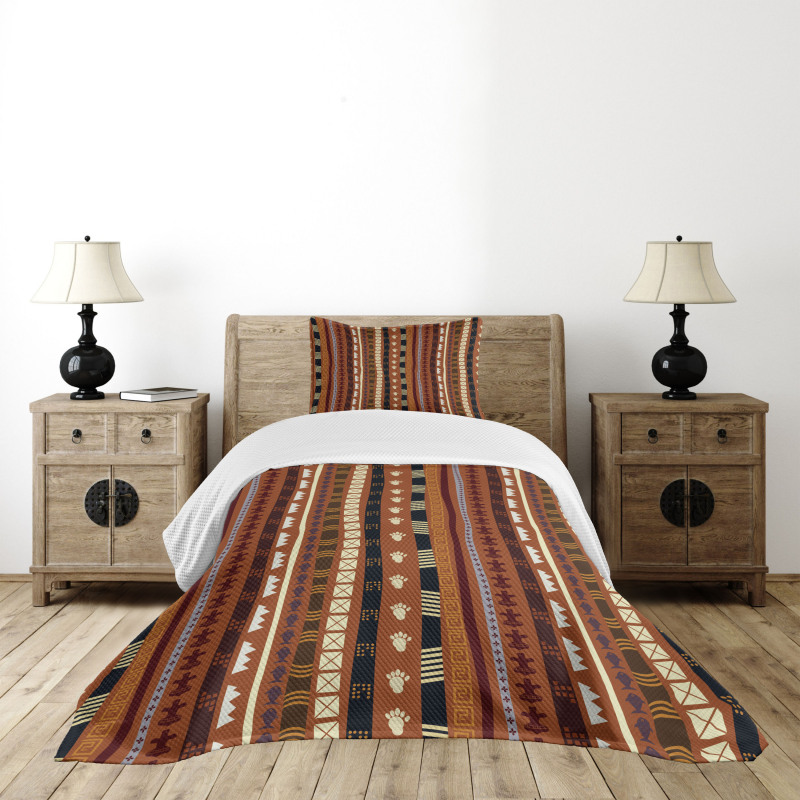 Abstract Details Stripes Bedspread Set