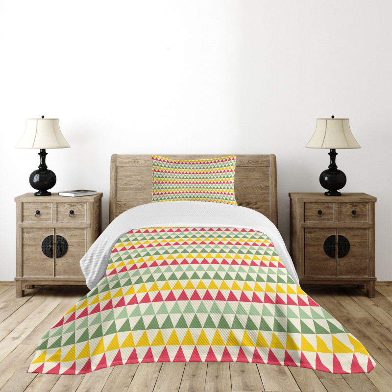 Triangles Colorful Bedspread Set