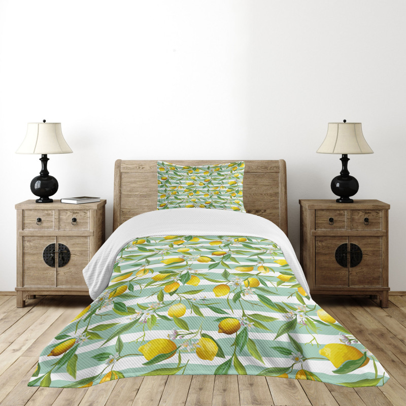 Blooming Lemon Tree Bedspread Set