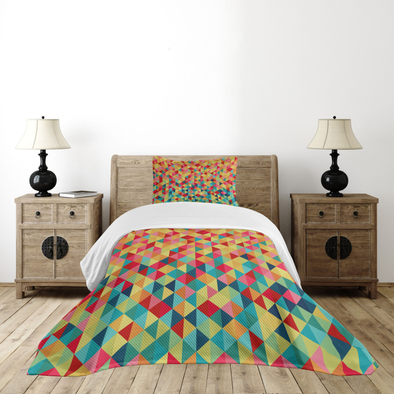 Triangles Fractal Aztec Bedspread Set