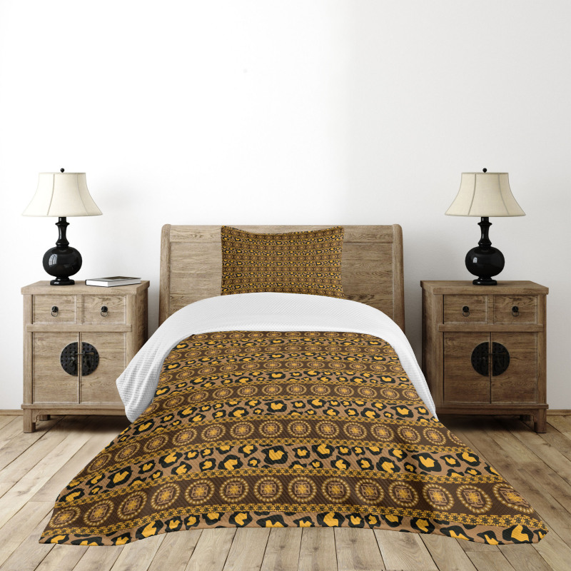 Leopard Skin Ornaments Bedspread Set