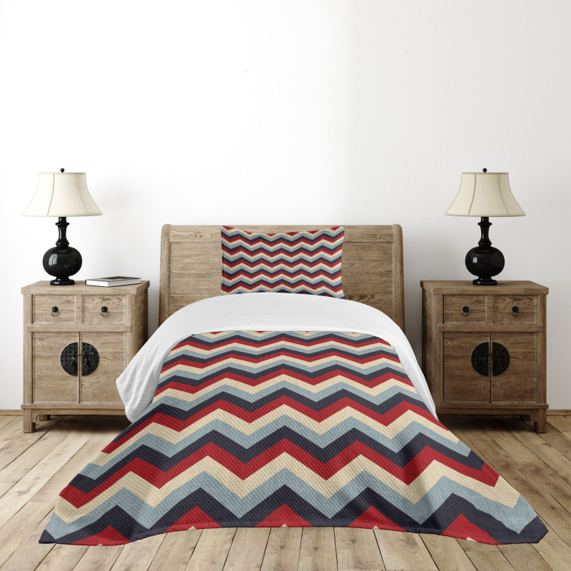 Retro Abstract Stripes Bedspread Set