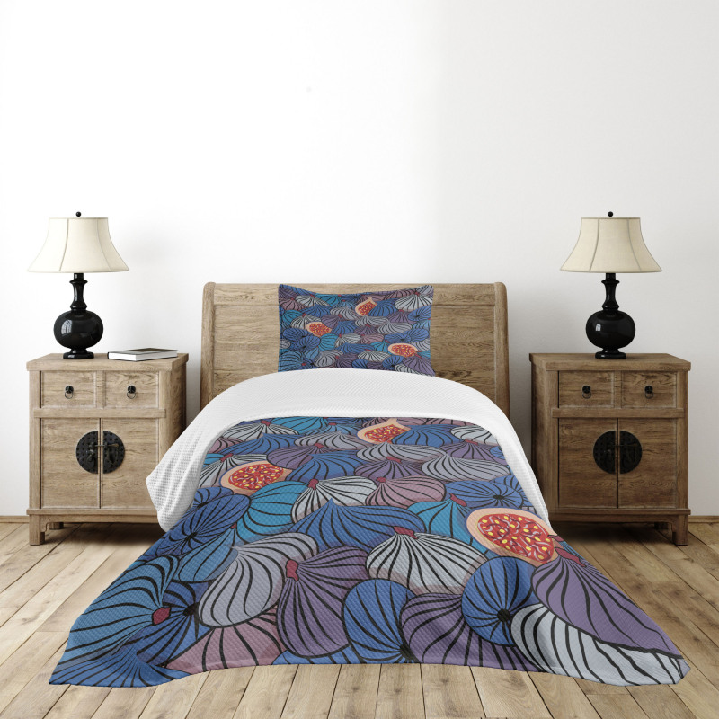 Fig Fruits Pattern Spring Bedspread Set