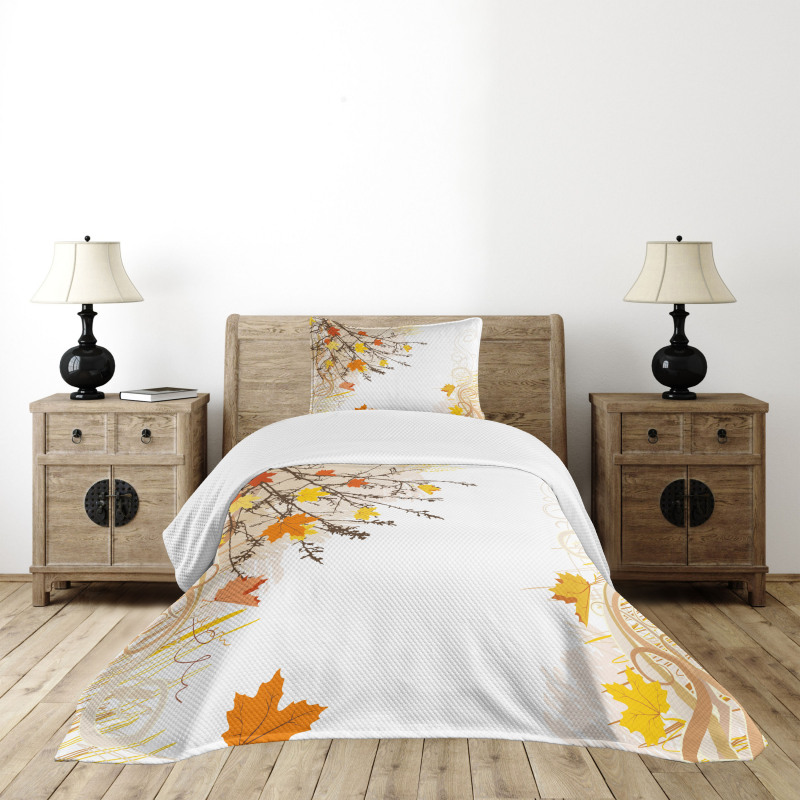 Maple Leaves in Autumn Bedspread Set