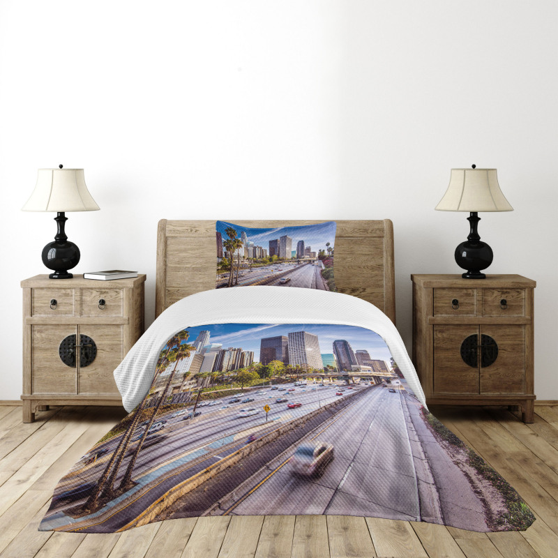 Downtown Los Angeles USA Bedspread Set