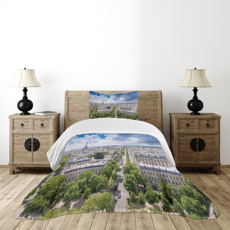 Aerial View Paris Bedspread Set