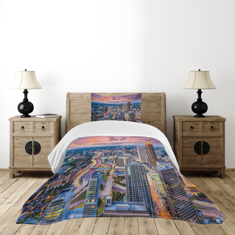 Atlanta City Georgia Town Bedspread Set