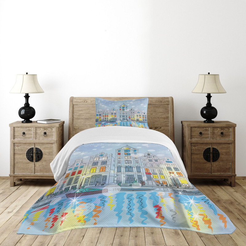 Amsterdam Canal Xmas Bedspread Set