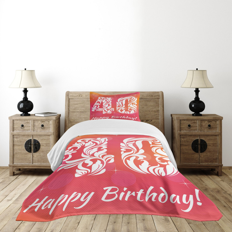 Happy Greeting Floral Bedspread Set