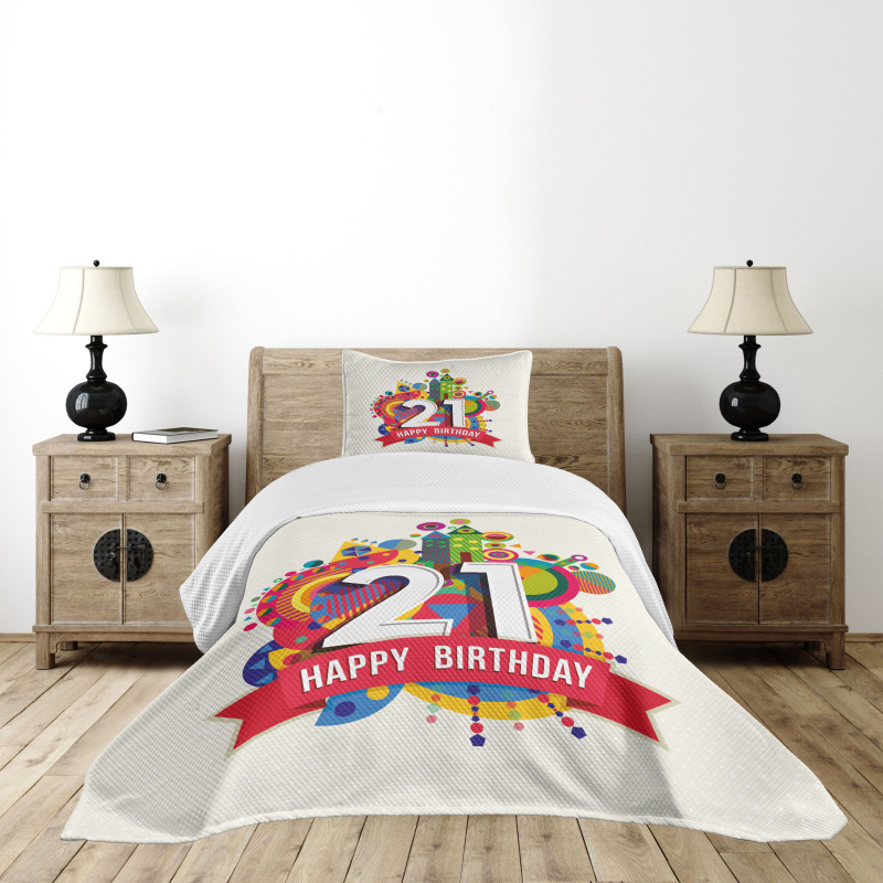 Happy Birthday Image Bedspread Set