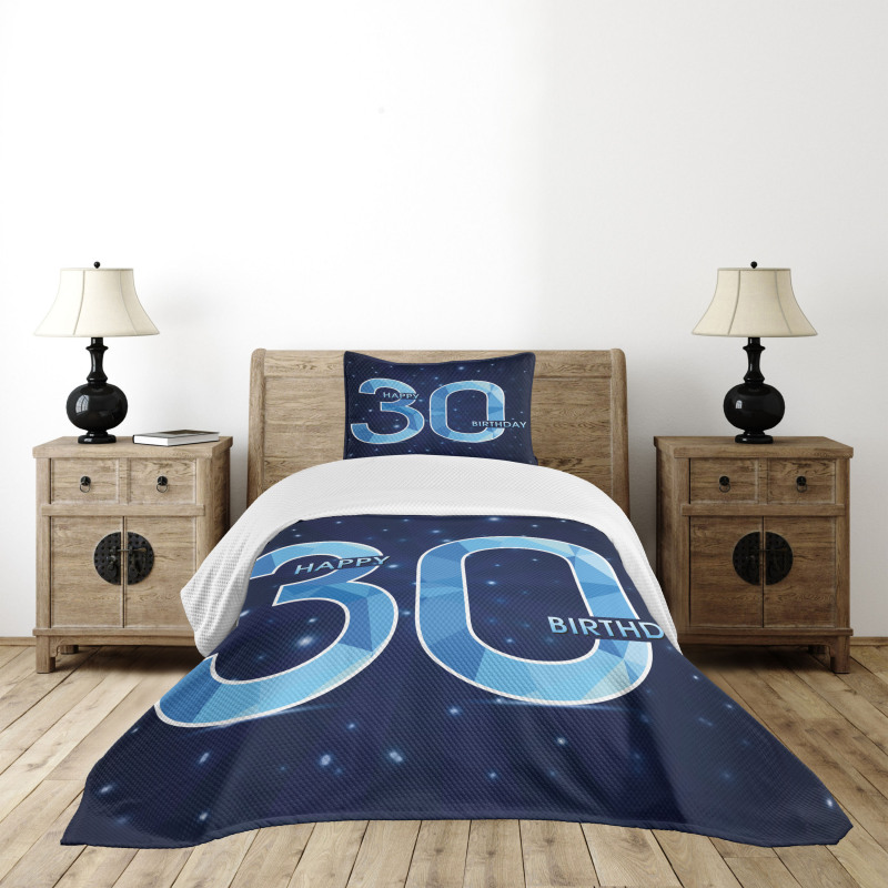 Modern Birthday Image Bedspread Set