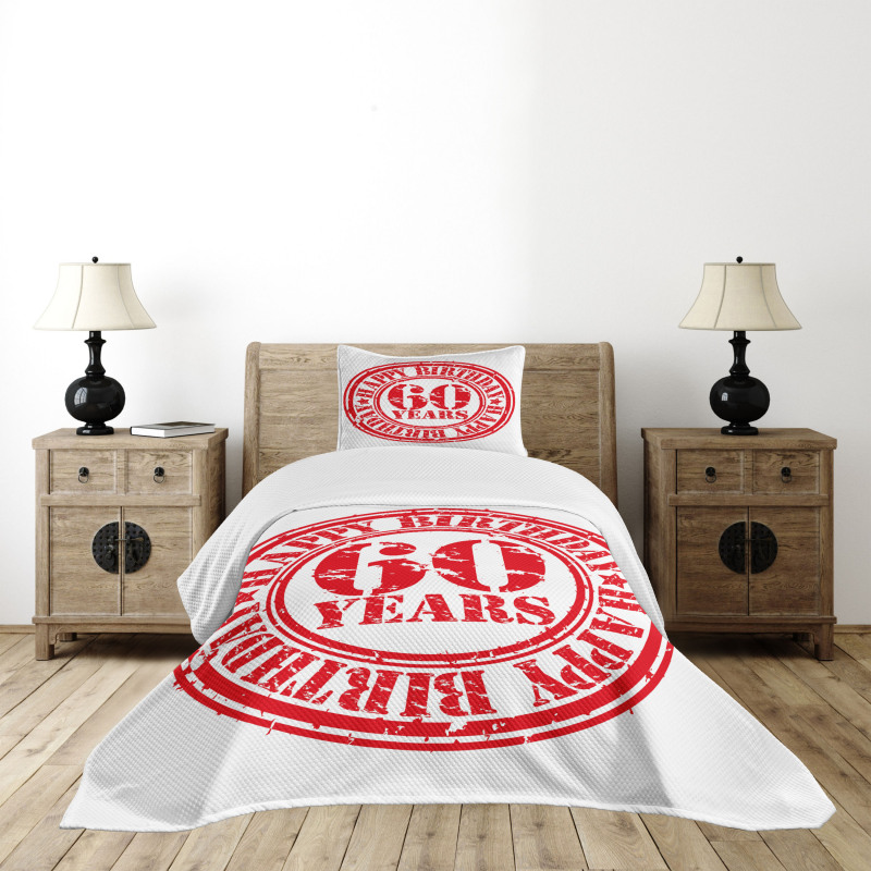 Birthday Stamp Slogan Bedspread Set