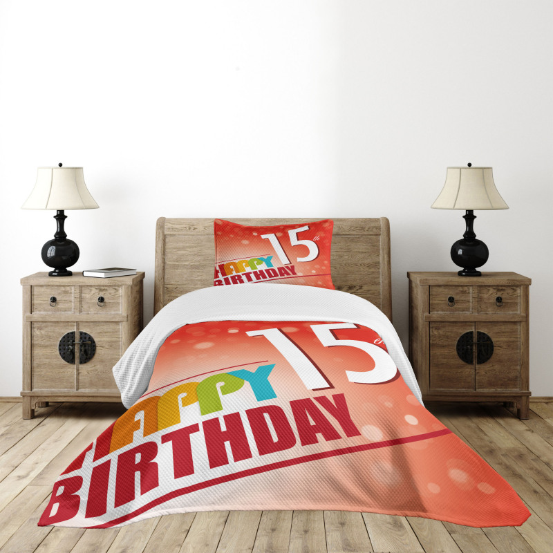 15th Birthday Concept Bedspread Set