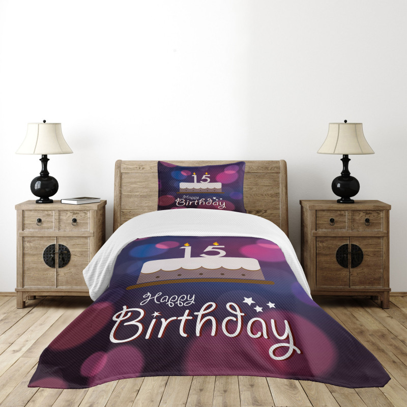 15 Birthday Cake Bedspread Set