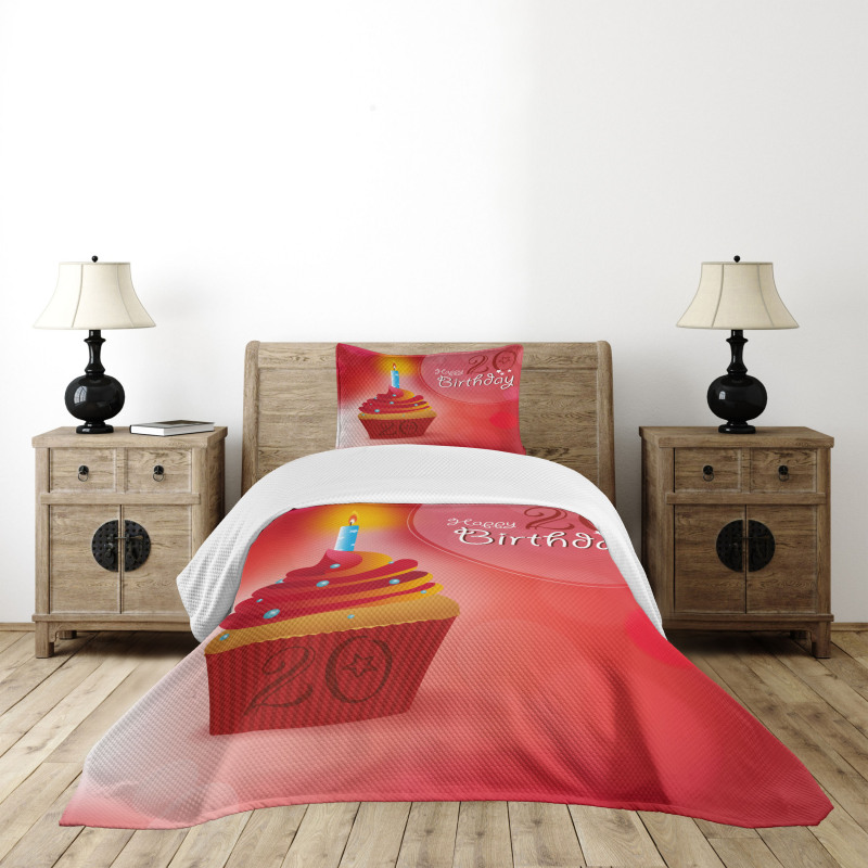 Cupcake with Beams Bedspread Set