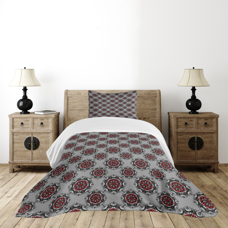 Moroccan Flower Rose Bedspread Set