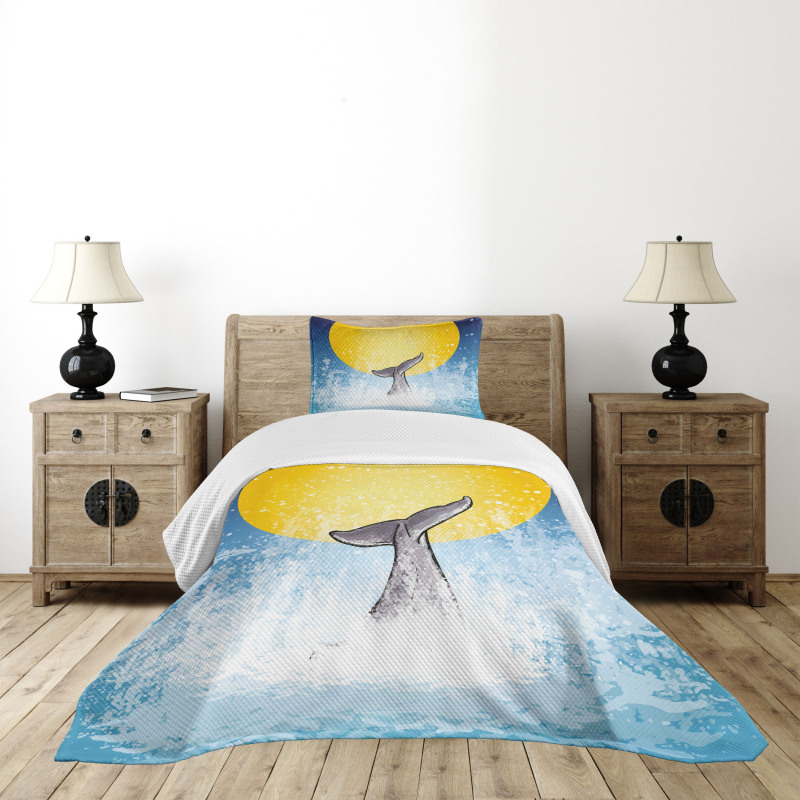 Fish Tail Ocean Full Moon Bedspread Set