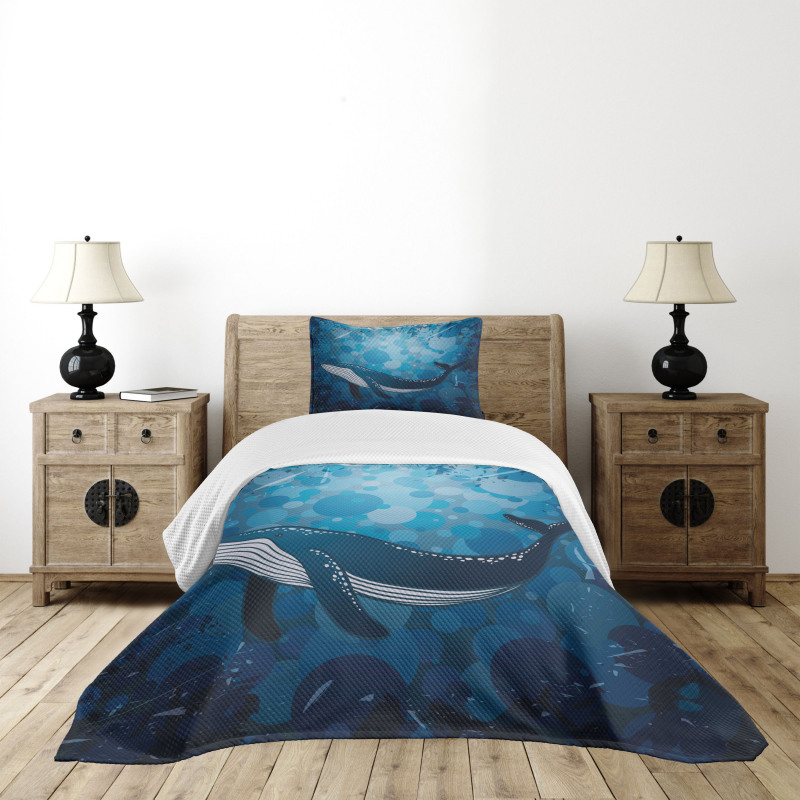 Marine Motif Ocean Retro Bedspread Set