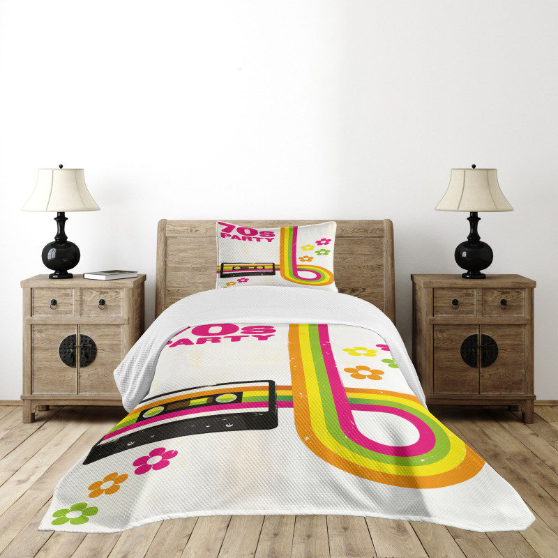 70s Party Casette Tape Bedspread Set