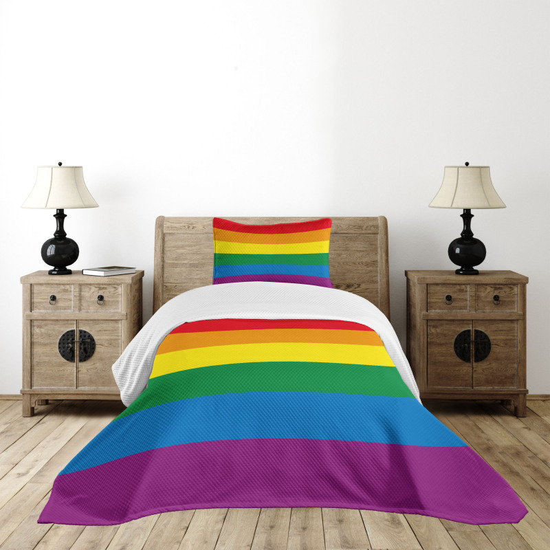 Gay Parade Flag Freedom Bedspread Set