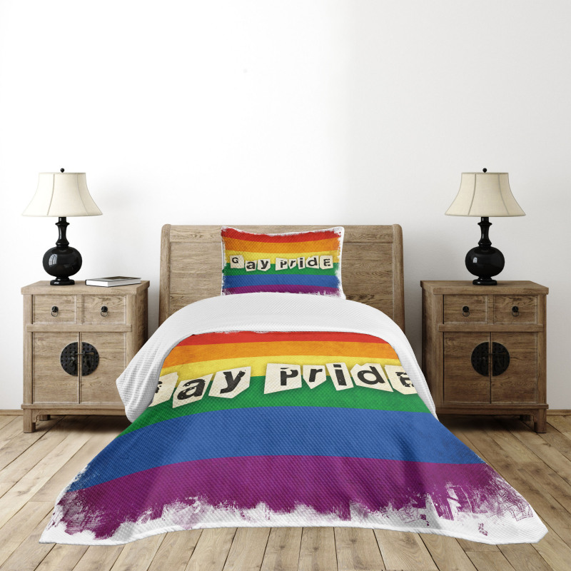 LGBT Parade Retro Style Bedspread Set