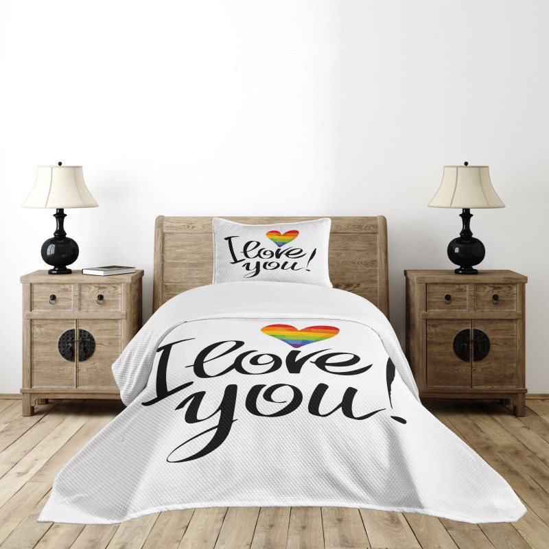 Heart Gay Couples Love Bedspread Set