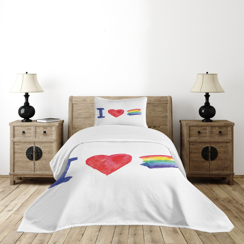 I Heart Pride Artwork Bedspread Set