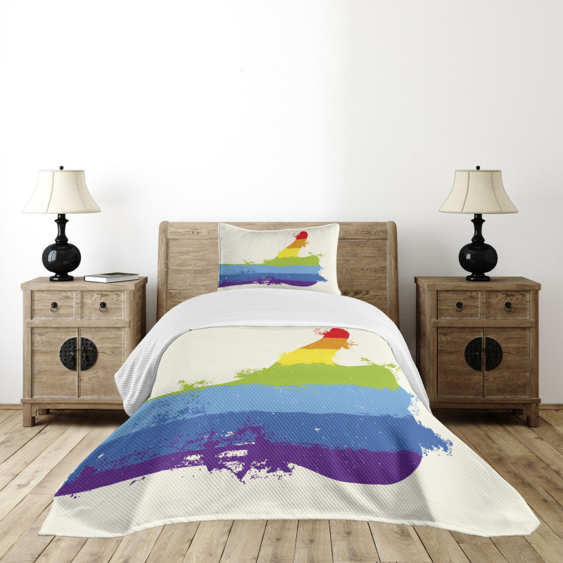 Grungy Thumbs up Art Bedspread Set