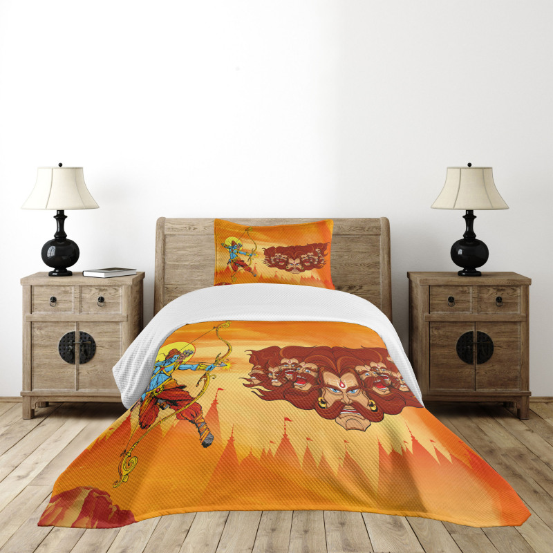 Myhtological Sunset Scene Bedspread Set