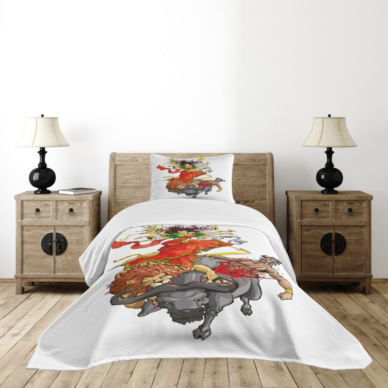 Mythical Scene Bedspread Set