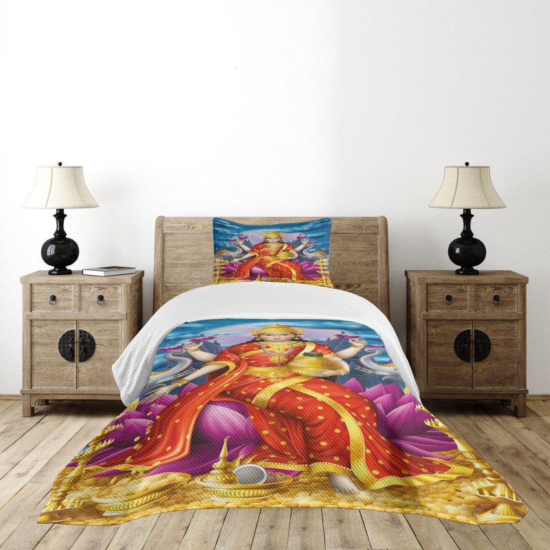 Figure of Wealth Festive Bedspread Set