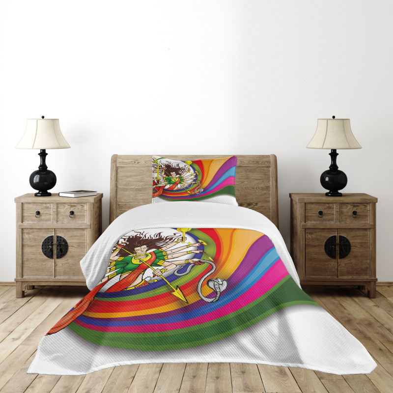 Rainbow Circle Snake Bedspread Set