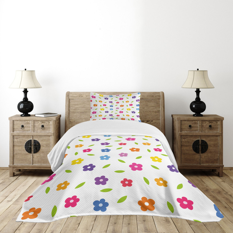 Daisies Leaves Meadow Bedspread Set